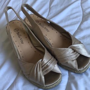 Bella Vita Silk Twist Wedge Sandals 10M
